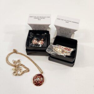 Avon Jump for Joy Necklace Dangle Earrings & Hoop Earrings Bundle NEW